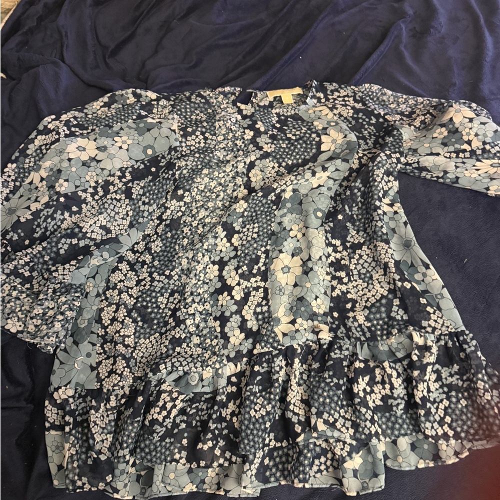 Michael Kors Blue Floral Top